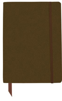 Brown faux leather hardcover notebook